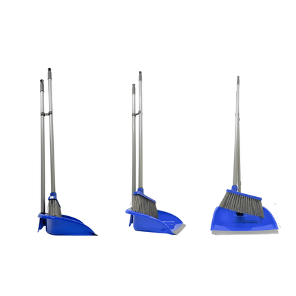 Synx Tools Pelle à poussière et balayette à long manche Bluemotion 80 cm - Pelle à poussière et balayette