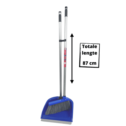 Synx Tools Pelle à poussière et balayette à long manche Bluemotion 80 cm - Pelle à poussière et balayette