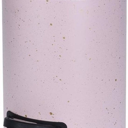 2 poubelles/seaux à pédale roses mouchetés 3 litres - petites poubelles