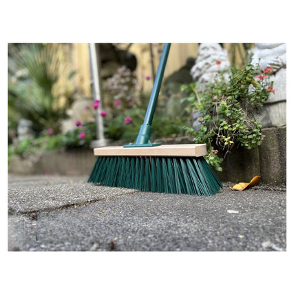 Synx Tools houe droite 16 cm + balai d'extérieur vert - Houe - 170 cm en acier avec manche - Avec manche 117 cm