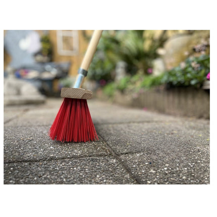 Synx Tools Sarcloir droit 18 cm + Balai de rue en nylon 60 cm - 160 cm Acier avec manche - Sarcloir - Nylon