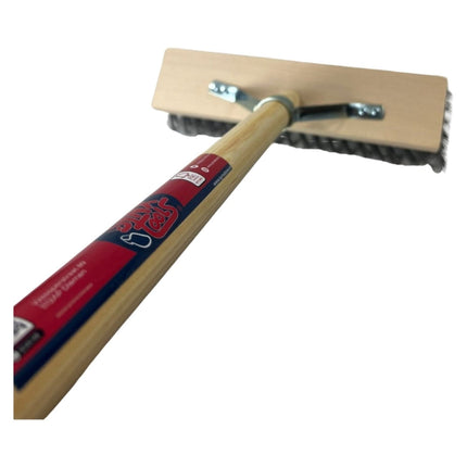Synx Tools Sarcloir droit 18 cm + Balai en fil d'acier - 160 cm Acier avec manche - Sarcloir - Fil d'acier