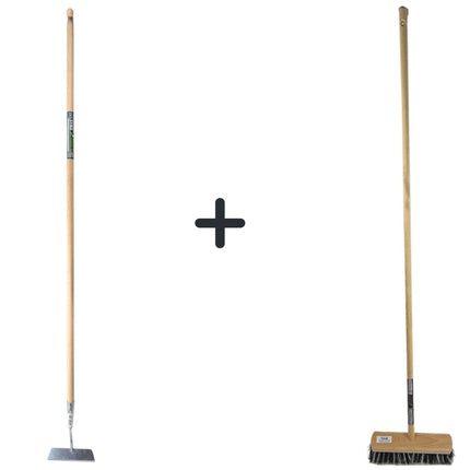 Synx Tools Houe droite 20 cm avec manche 160 cm + balai dur Old Dutchie - Balai d'extérieur