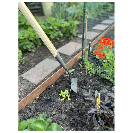 Synx Tools Sarcloir droit 16 cm + balai à griffes 28 cm - Télescopique en acier 70 - 140 cm - Sarcloir - 170 cm en acier avec poignée