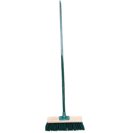 Houe droite 12 cm et balai d'extérieur vert avec manche 117 cm 160 cm - Houe