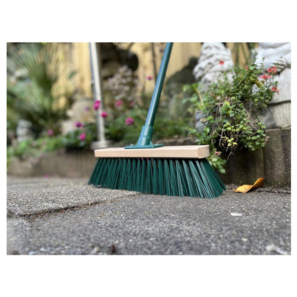Houe droite 12 cm et balai d'extérieur vert avec manche 117 cm 160 cm - Houe