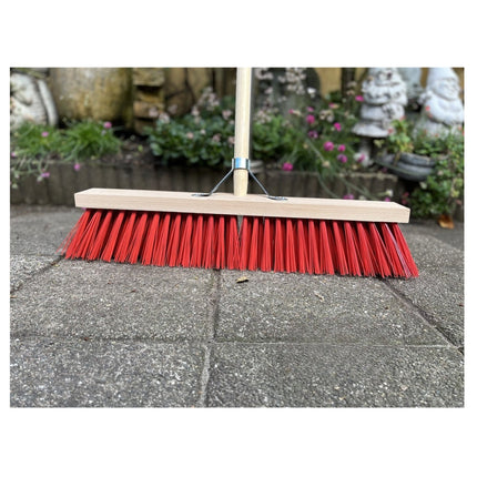Synx Tools Houe droite 12 cm avec manche en acier 160 cm + balai de rue en nylon 50 cm - Houe droite 12 cm - Balai d'extérieur