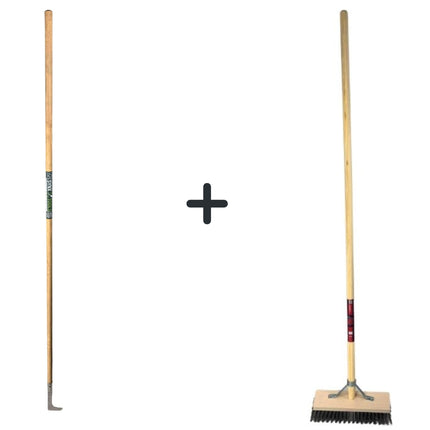 Synx Tools couteau à joints avec manche 150 cm et balai en fil d'acier - Balai d'extérieur - Fil d'acier - Avec manche 150 cm