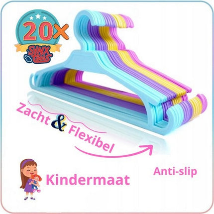 Synx Tools Cintres pour enfants - Cintres pour bébés - Cintres - 20 pièces - Cintre - Couleurs assorties