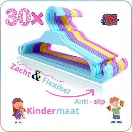 Synx Tools Cintres pour enfants - Cintres pour bébés - 30 pièces - Cintre - Couleurs assorties