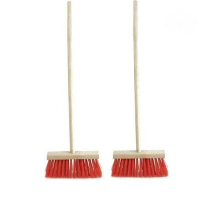 Synx Set 2x Balai d'extérieur Rouge - Articles de jardinage - Balai - Manche 120 cm