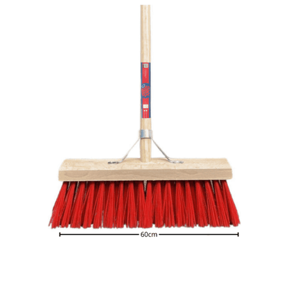 Synx Tools Balai d'extérieur 60 cm - outils de jardinage - incl. manche 160 cm