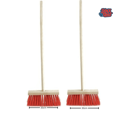 Synx Set 2x Balai d'extérieur Rouge - Articles de jardinage - Balai - Manche 120 cm