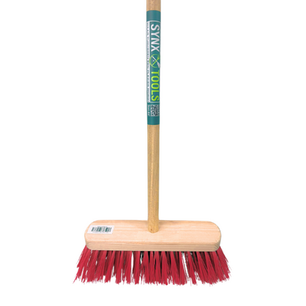 Balai dur Synx Tools rouge 30 cm - Manche de balai de jardin 120 cm