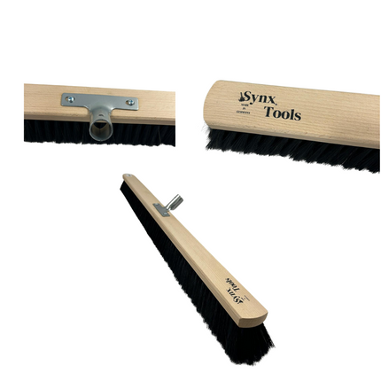 Synx Tools Balai d'intérieur 100 cm en crin de cheval | Balai de salle | Balai doux | Balai de chambre | Balai de nettoyage