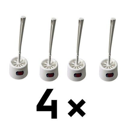 Synx Tools toilet brush set, 4 pieces in sleek black and silver design.