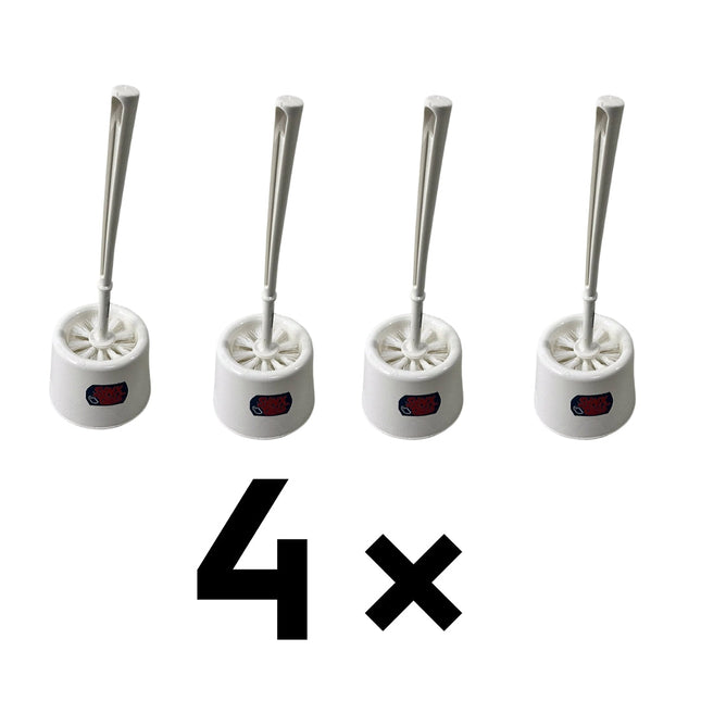 Synx Tools toilet brush set, 4 pieces in sleek black and silver design.