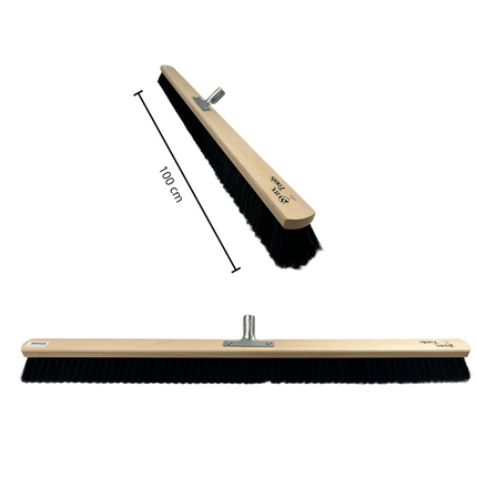 Synx Tools Balai d'intérieur 100 cm en crin de cheval | Balai de salle | Balai doux | Balai de chambre | Balai de nettoyage