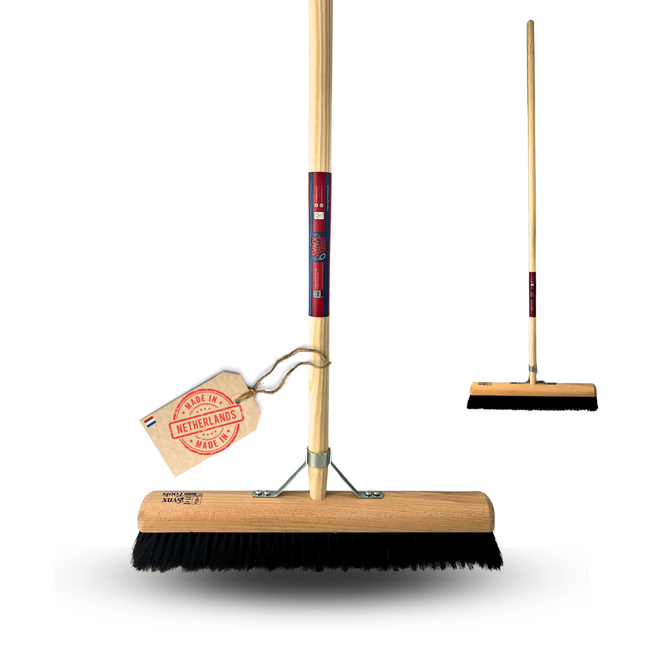 Synx Tools Balai d'intérieur 60 cm en crin de cheval - manche de balai 150 cm