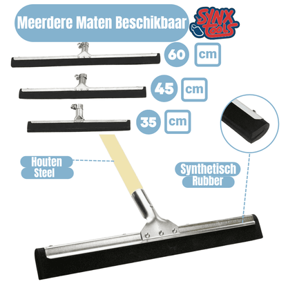 Synx Tools Raclette avec manche en bois 35 cm 120 cm - Raclette à eau