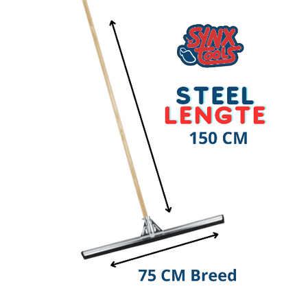 Vloertrekker 75cm met ergonomische steel 150cm voor snel en efficiënt schoonmaken van vloeren in de badkamer