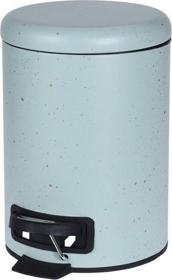 2 poubelles/seaux à pédale vert menthe mouchetés 3 litres - petites poubelles