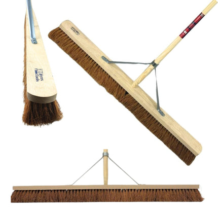 Synx Tools 2x Balai de salle 100 cm  - Balai - balai doux - balai à franges - balai en coco - manche à balai 150 cm