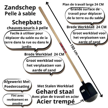 Synx Tools Pelle à sable Deux - Pelle robuste - Avec manche de 130 cm