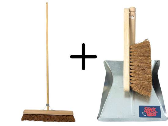 Balai Synx Tools en coco 60 cm et ensemble pelle et balayette en coco