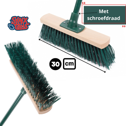 Synx Tools Bezem Groen - bezems - Straatbezem - incl.Steel 117cm