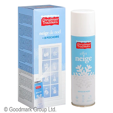 Spray neige avec Noël Kit de pochoirs pour fenêtres - neige en spray - décoration neige (8 pièces, 150 ml)