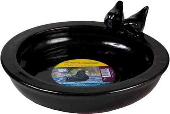 Tuinplus Bain d'oiseaux rond noir (4)