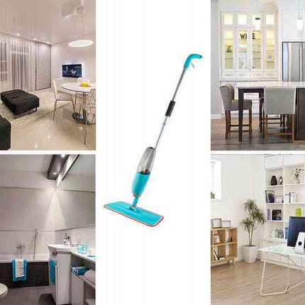 Spray Mop - Balai à franges avec manche et chiffon en microfibre