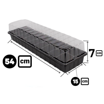 Afmetingen kweekbak 54x15x7 cm
