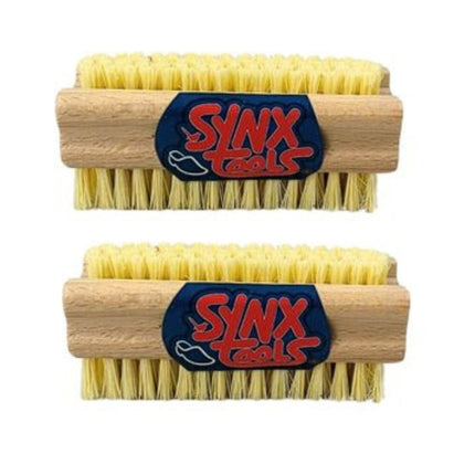 Synx Tools Brosse à clous en bois, lot de 2 pièces - Brosses à récurer - Brosse à clous - Balai à récurer - Brosse à clous en bois - Lot économique