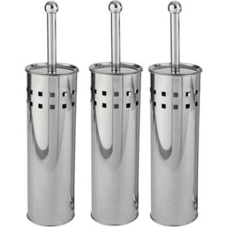 3 x toiletborstel rvs met houder
