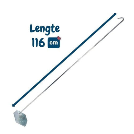 Pelle à poussière galvanisée avec manche métallique 116 cm - modèle carré - accessoires de jardin
