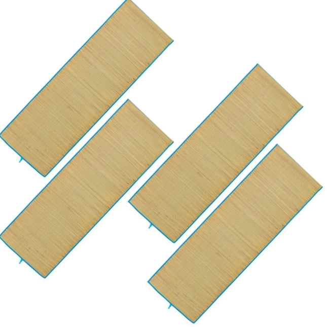4x Tapis de plage en roseau - Tapis de plage en roseau enroulable - Tapis de sol pour l'extérieur 60 x 180 cm