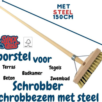 Luiwagen met steel voor het reinigen van badkamer, keuken en terrassen