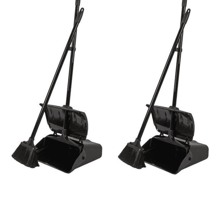 2 pelles et poubelles de luxe Synx Tools avec long manche noir - manche inclus -