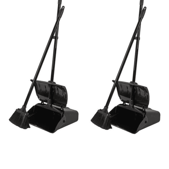 2 pelles et poubelles de luxe Synx Tools avec long manche noir - manche inclus -
