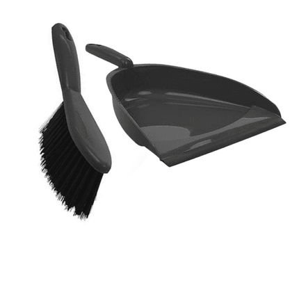 Synx Pelle et balayette grises - Plastique - 22 cm