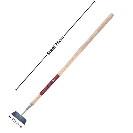 Synx Tools Mini-houe 12 cm - Houes - Grattoir à joints - Brosse à mauvaises herbes - Couteau à mauvaises herbes - Grattoirs/racloirs avec manche 75 cm